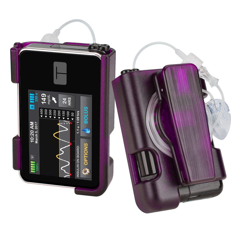 Healvaluefit Tslim x2 Pump Case with Clip Tandem Tslim Pump Case with 360 Rotatable Clip Tandem Tslim x2 Pump Accessories Friendly to Screen Protector Compatible with tSlim tSlim G4 Purple